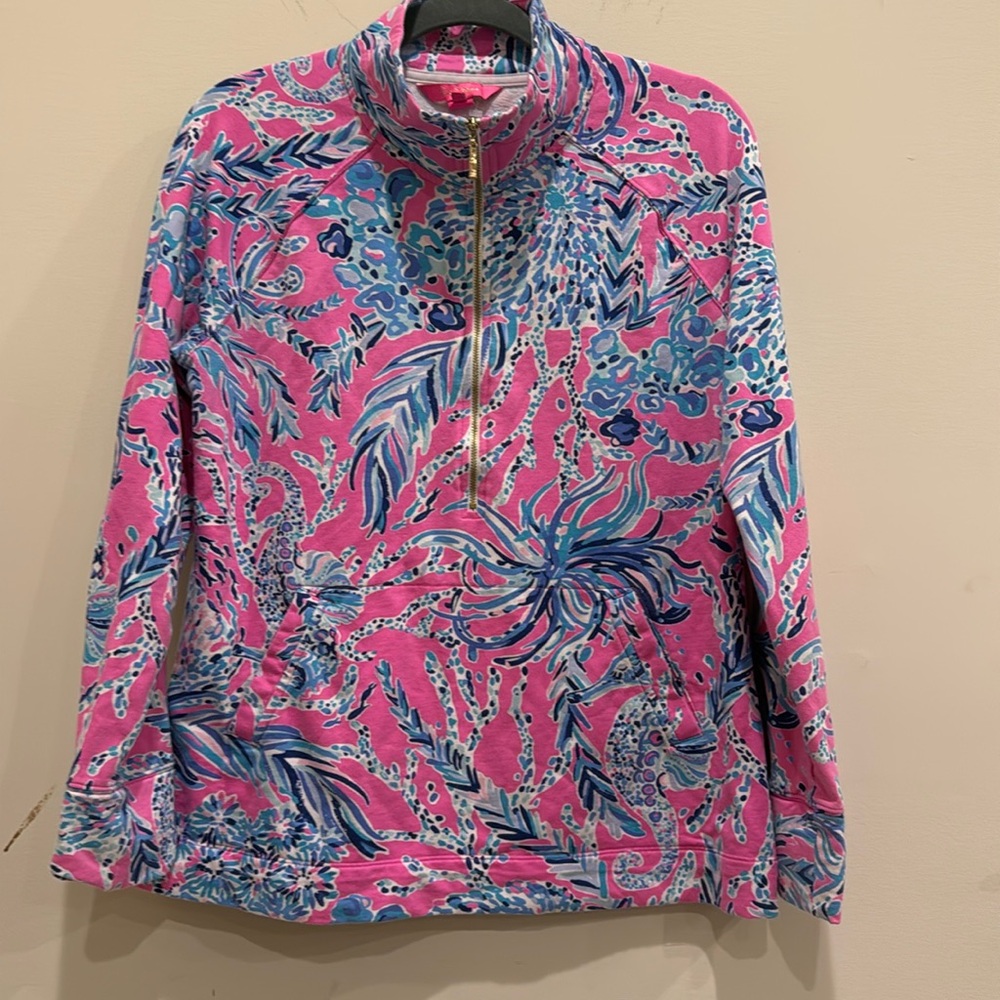 Lilly Pulitzer Pink Blue Skipper Popover sz Med